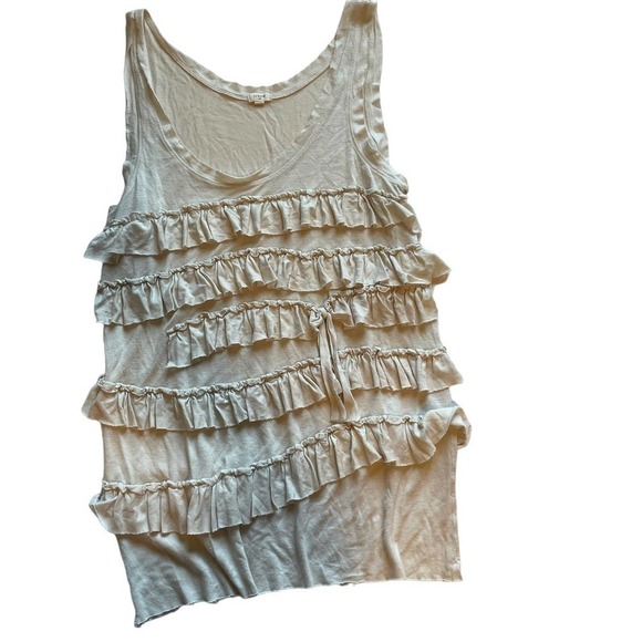 J. Crew tank top jersey ruffled slouchy women's size xs cream color - Picture 1 of 5